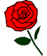 赤い薔薇（バラ）の花のアイコンフリー素材
