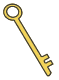 黄色の鍵（カギ）のアイコンフリー素材