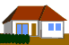 茶色の屋根と白い壁の家（いえ）のアイコンフリー素材
