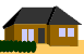 黒い屋根と茶色の壁の家のアイコンフリー素材