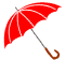 赤の開いた傘のアイコンフリー素材
