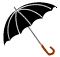 黒の開いた傘のアイコンフリー素材