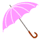 ピンクの開いた傘のアイコンフリー素材