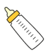 黄色の哺乳瓶（ほにゅうびん）のアイコンフリー素材