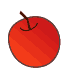 赤い林檎（リンゴ）のアイコンフリー素材