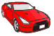 赤のスポーツカー（スカイラインＧＴ−Ｒ）のアイコンフリー素材