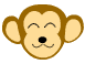 笑顔の猿（サル）のアイコンフリー素材