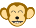 笑った顔のの猿（サル）のアイコンフリー素材